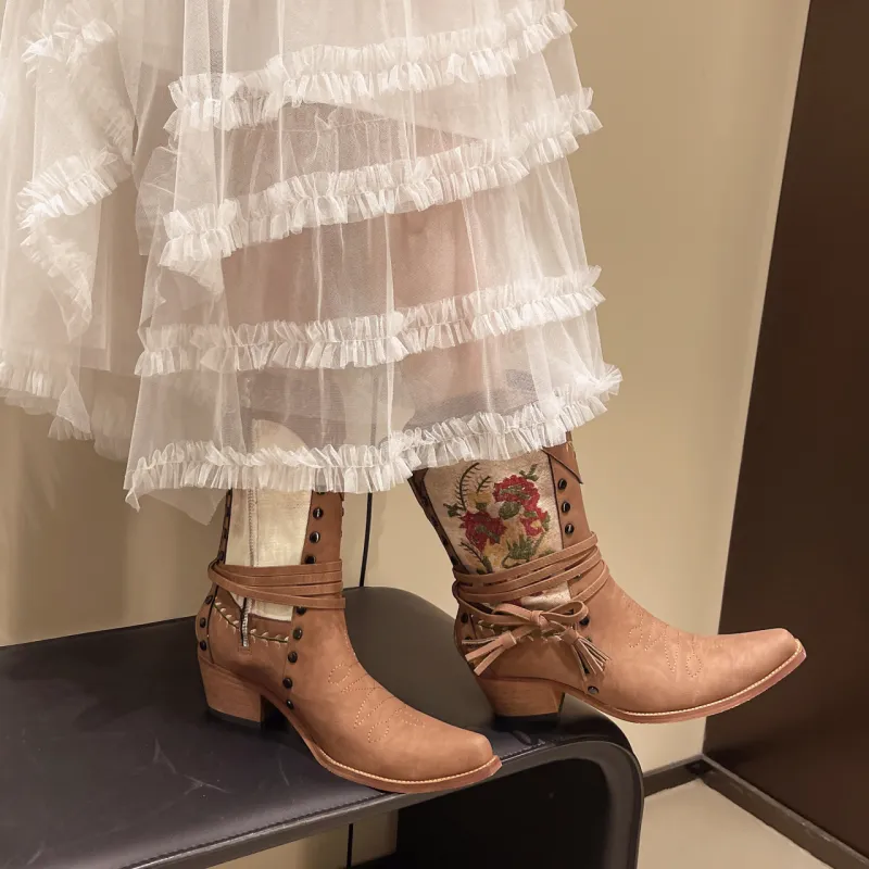AJPAP Ankle Boots Women's Brown-2