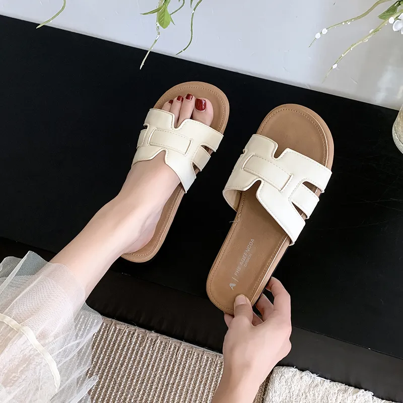 AJPAP Rubber Sole Slip Resistant Odor Resistant Abrasion Resistant Slide Slippers Women's-14