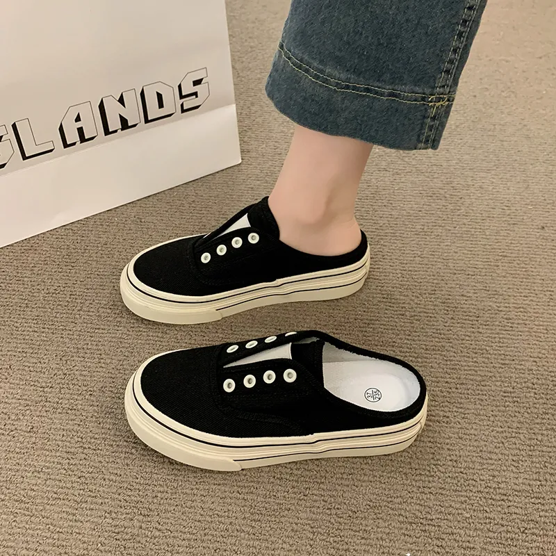 AJPAP Rubber Sole Cut Out Closed Toe Slippers Women's-3