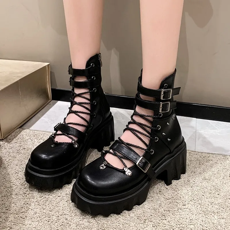 AJPAP Ankle Boots Women's Black-1