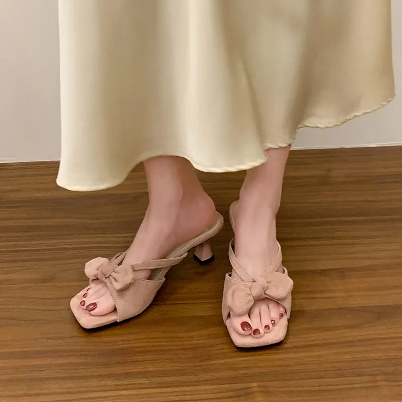 AJPAP Leather Patchwork Slide Slippers Women's-16
