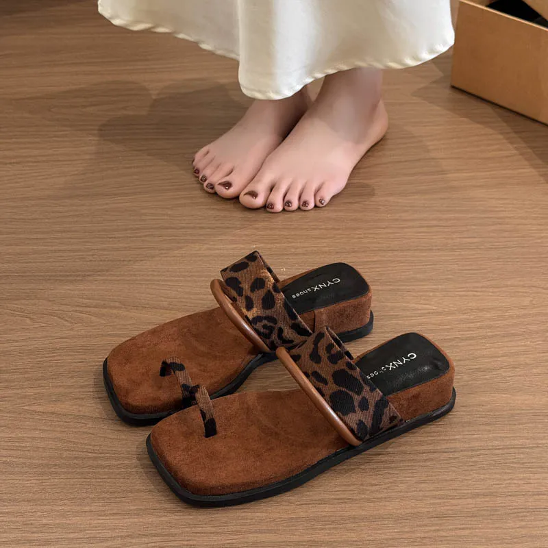 AJPAP Slide Slippers Women's Leopard Print-1
