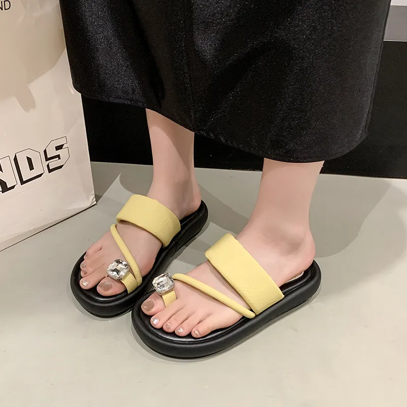 AJPAP Rubber Sole Rhinestone Slide Slippers Women's-9