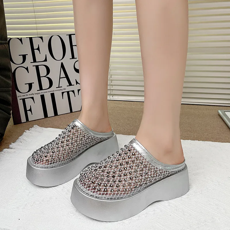 AJPAP Rubber Sole Odor Resistant Abrasion Resistant Slip Resistant Closed Toe Slippers Women's-9
