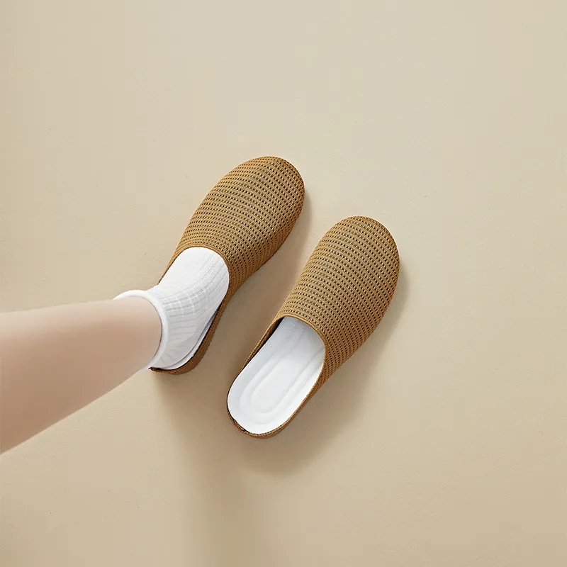 AJPAP Rubber Sole Woven Closed Toe Slippers Women's-28