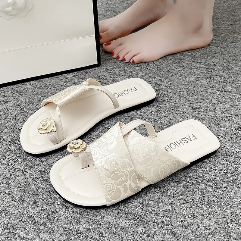AJPAP Rubber Sole Quiet Abrasion Resistant Slip Resistant Flip Flops Women's-13