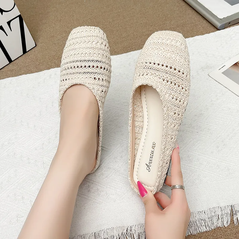 AJPAP Rubber Sole Woven Closed Toe Slippers Women's-6