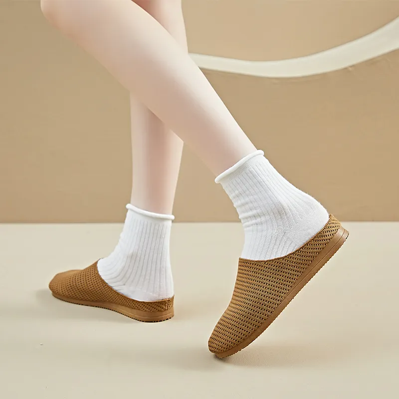 AJPAP Rubber Sole Woven Closed Toe Slippers Women's-29