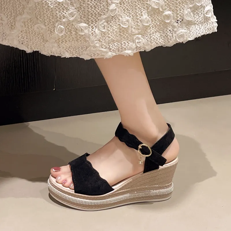 AJPAP Strap Sandals Women's Black-2