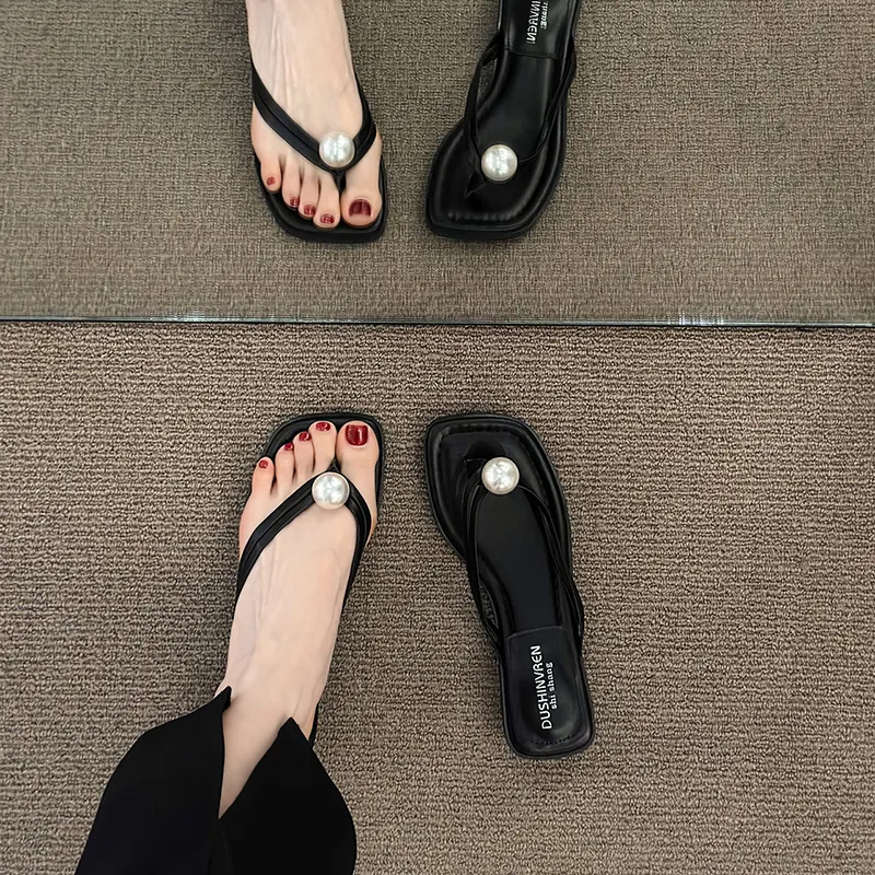 AJPAP Rubber Sole Abrasion Resistant Slip Resistant Flip Flops Women's-3