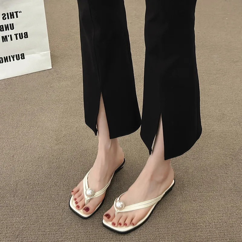 AJPAP Rubber Sole Abrasion Resistant Slip Resistant Flip Flops Women's-11
