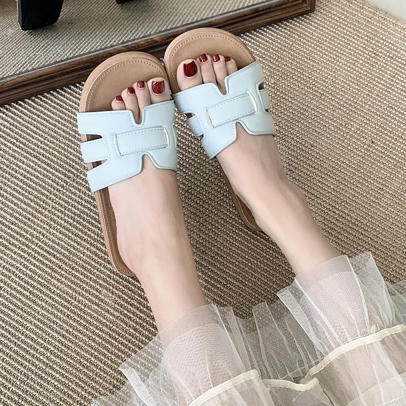 AJPAP Rubber Sole Slip Resistant Odor Resistant Abrasion Resistant Slide Slippers Women's-22