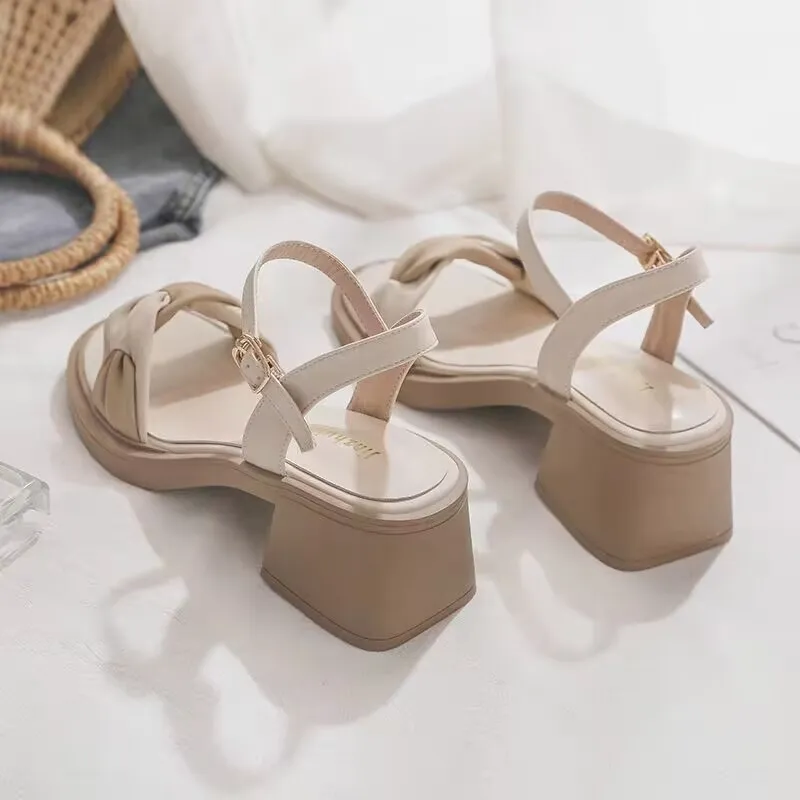 AJPAP One Strap Sandals Women's Apricot-1