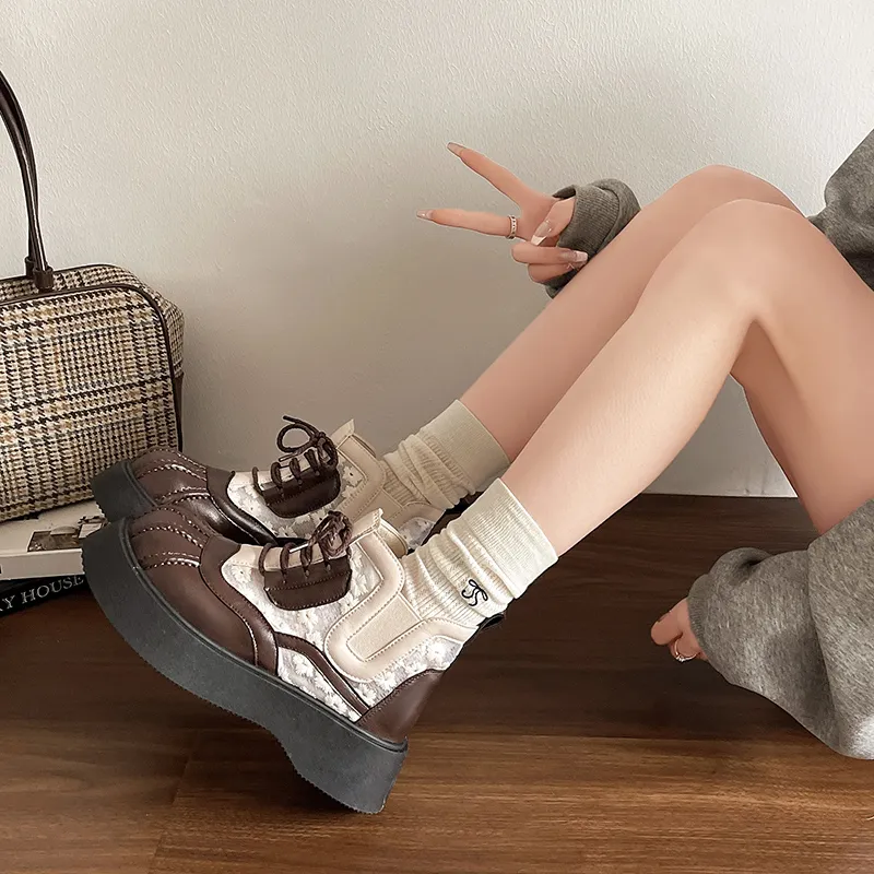 AJPAP Ankle Boots Women's Ecru Brown-9