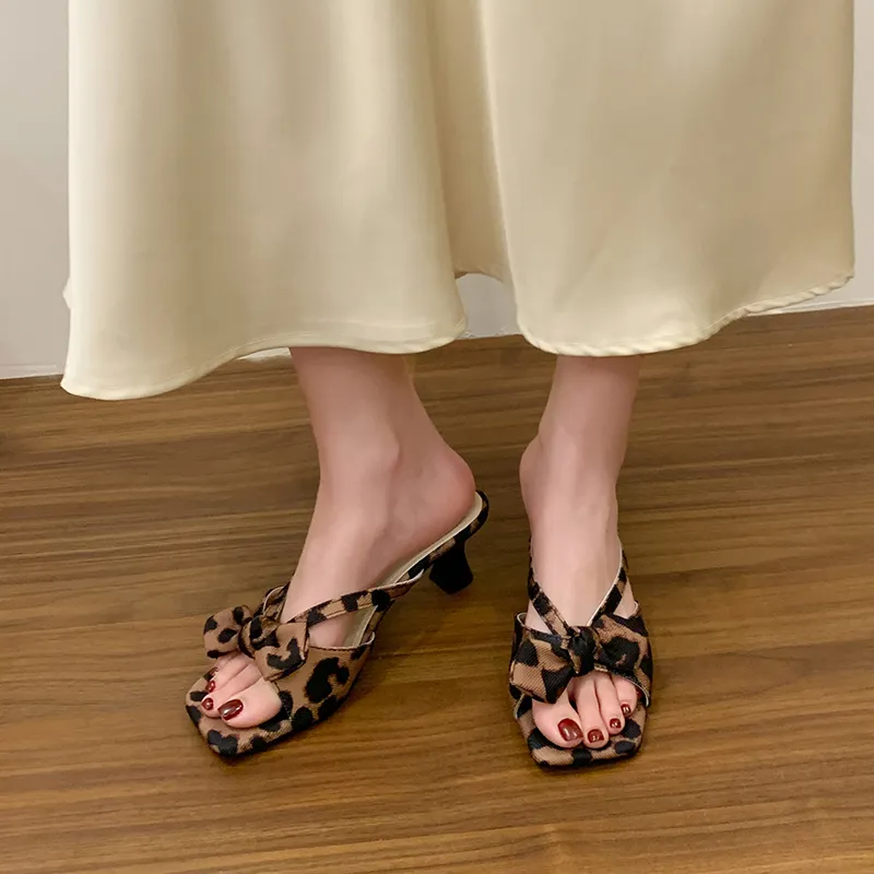 AJPAP Leather Patchwork Slide Slippers Women's-10