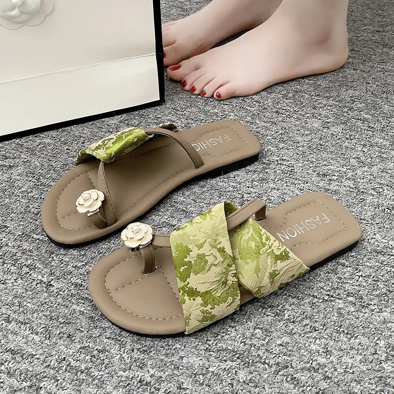 AJPAP Rubber Sole Quiet Abrasion Resistant Slip Resistant Flip Flops Women's-16