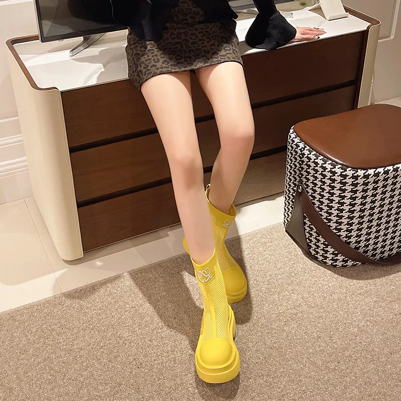 AJPAP Ankle Boots Women's Black White Yellow-12