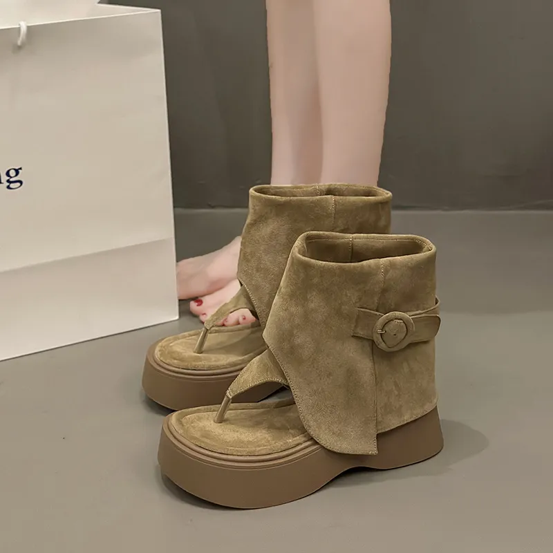 AJPAP Ankle Boots Women's Black Khaki-5