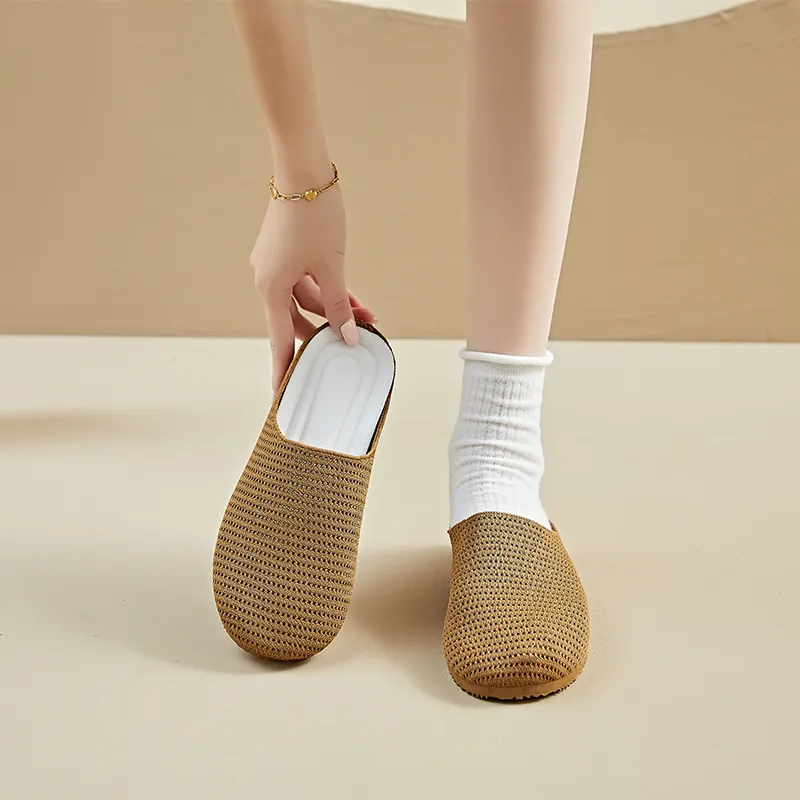 AJPAP Rubber Sole Woven Closed Toe Slippers Women's-27