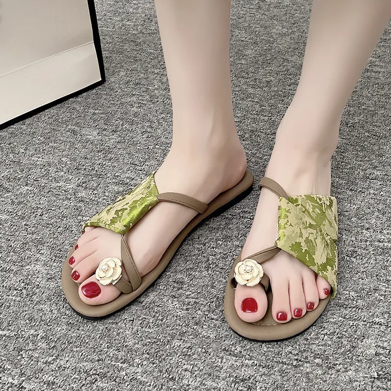 AJPAP Rubber Sole Quiet Abrasion Resistant Slip Resistant Flip Flops Women's-18