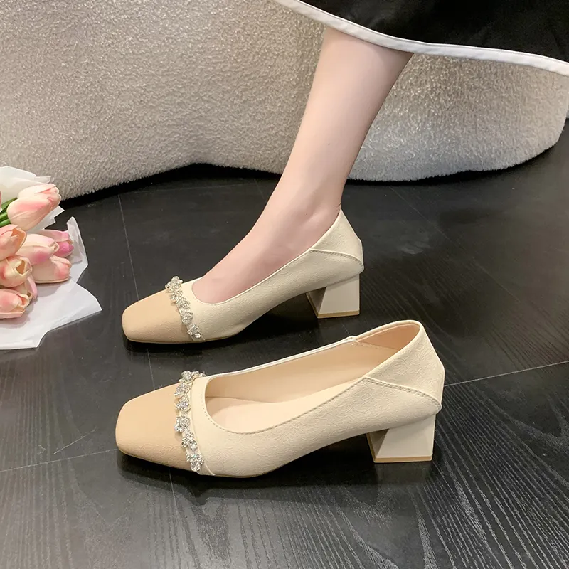 AJPAP Casual Single Shoes Women's Apricot-3