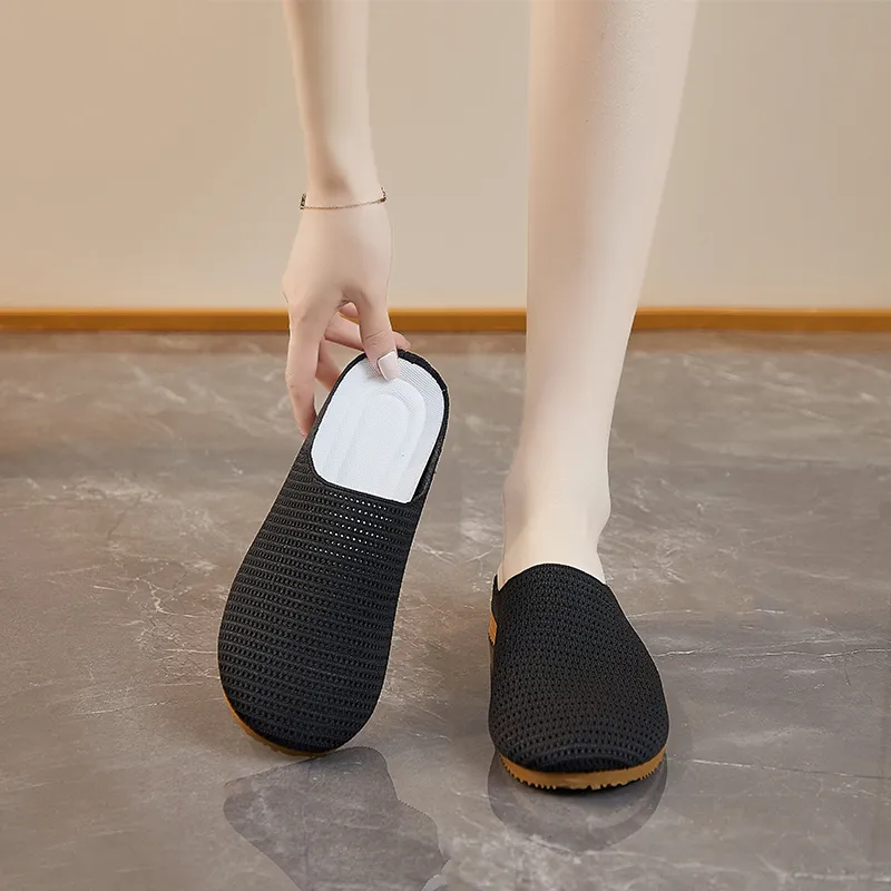 AJPAP Rubber Sole Woven Closed Toe Slippers Women's-3