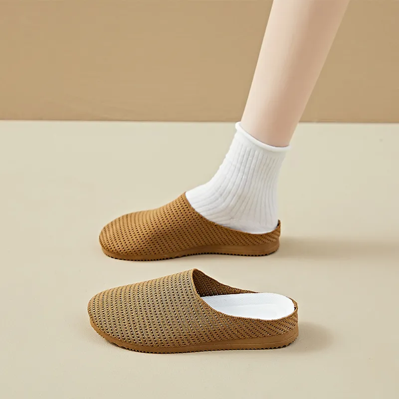 AJPAP Rubber Sole Woven Closed Toe Slippers Women's-26