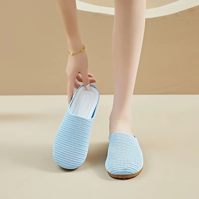 AJPAP Rubber Sole Woven Closed Toe Slippers Women's-21