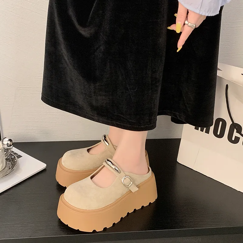 AJPAP Rubber Sole Odor Resistant Abrasion Resistant Slip Resistant Closed Toe Slippers Women's-7