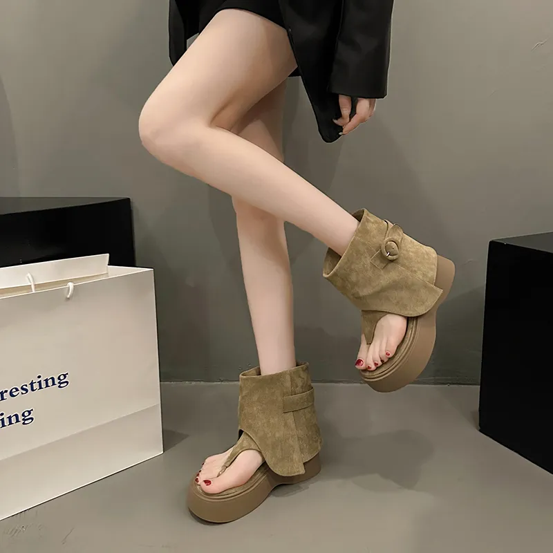 AJPAP Ankle Boots Women's Black Khaki-7