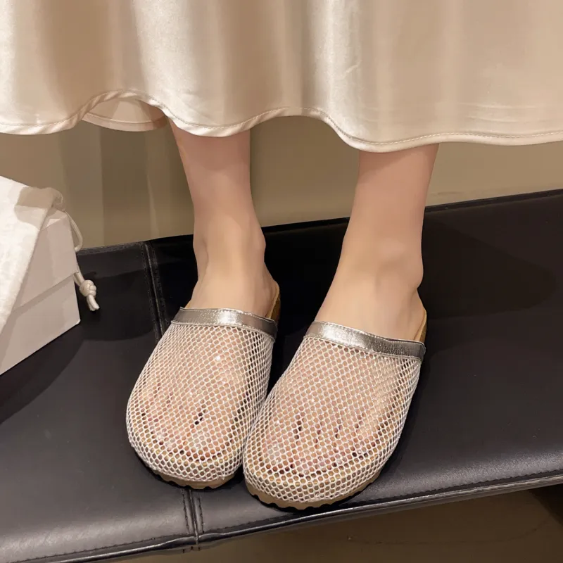 AJPAP Rubber Sole Cut Out Abrasion Resistant Closed Toe Slippers Women's-2