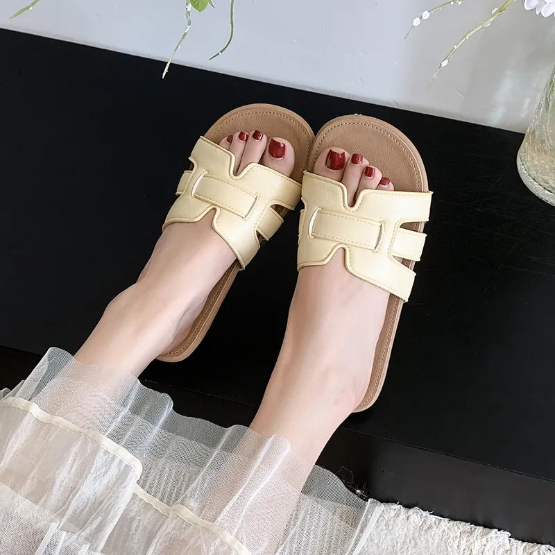 AJPAP Rubber Sole Slip Resistant Odor Resistant Abrasion Resistant Slide Slippers Women's-9