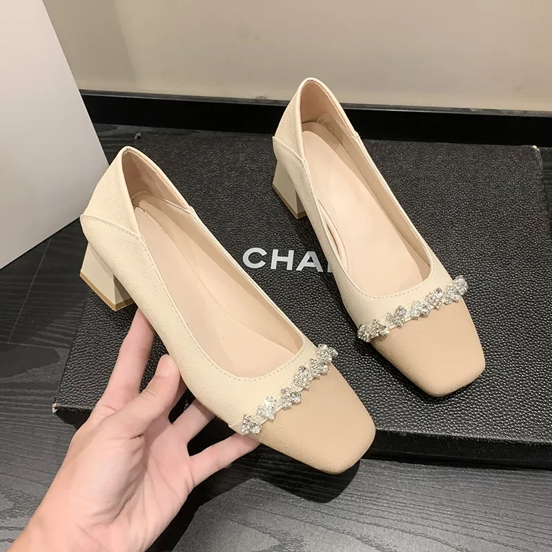 AJPAP Casual Single Shoes Women's Apricot-1