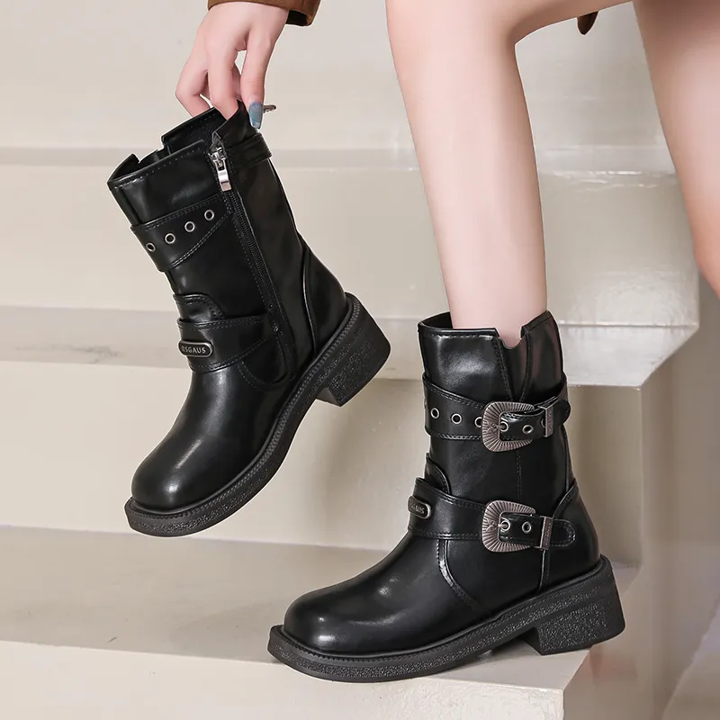 AJPAP Ankle Boots Women's Black/Brown-1