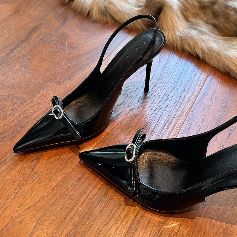 AJPAP Slim Heel High Heels Women's Black-5