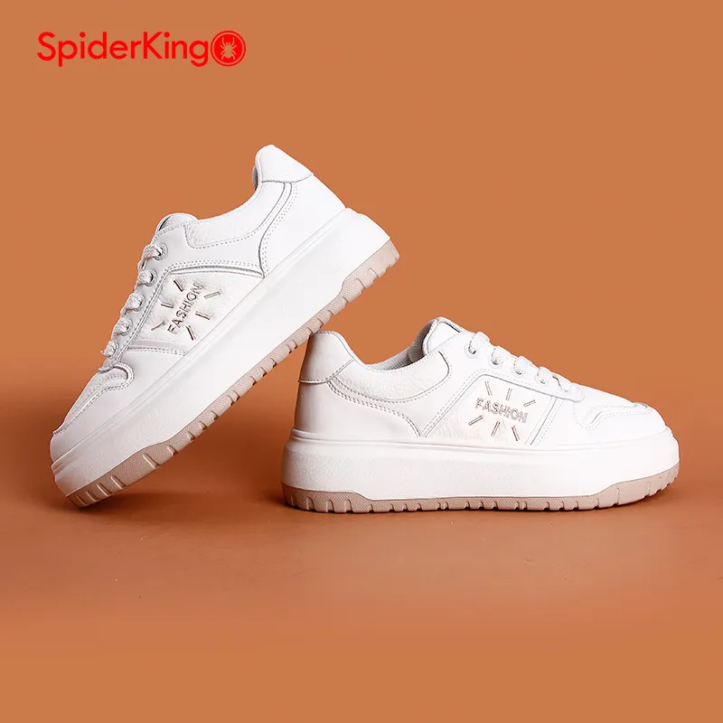 Spider King Low Top Skateboard Shoes Women's White-3