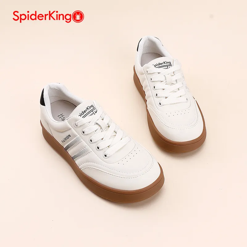 Spider King Low Top Skateboard Shoes Women's Beige Black-1