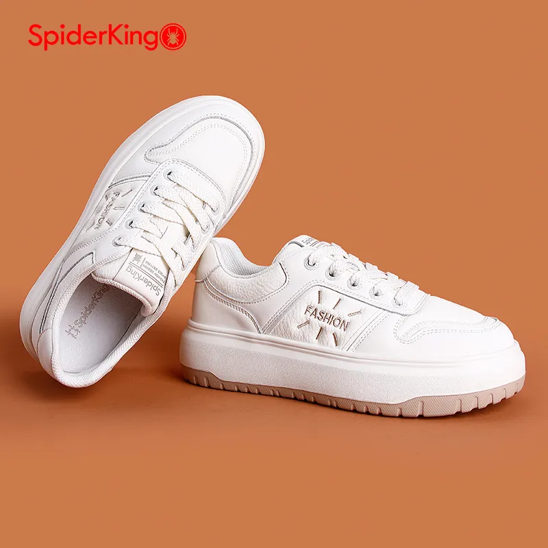 Spider King Low Top Skateboard Shoes Women's White-1