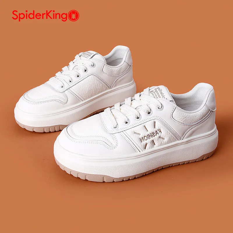 Spider King Low Top Skateboard Shoes Women's White-4