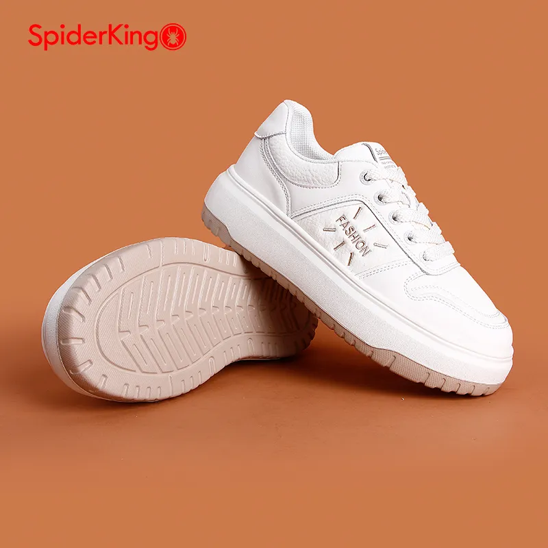 Spider King Low Top Skateboard Shoes Women's White-2