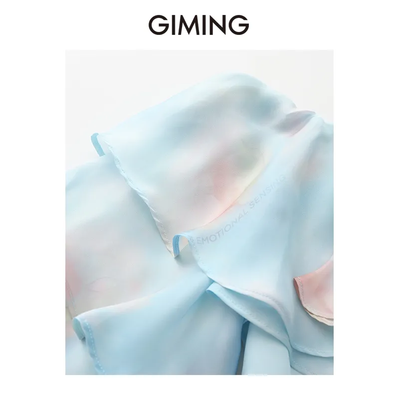GIMING Shirts Women's Blue Pink Print-2