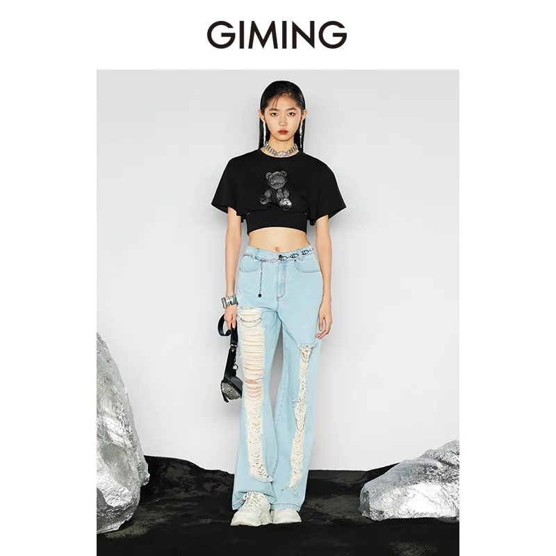 GIMING Jeans Women's Blue-4