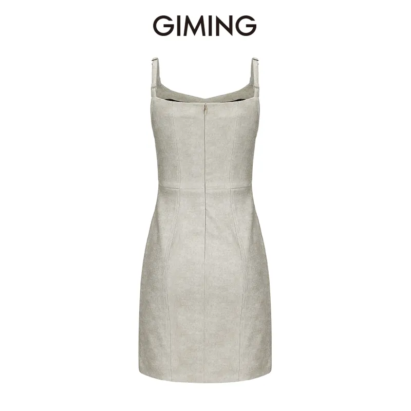 GIMING Slip Dresses Women's Champagne+Black-1