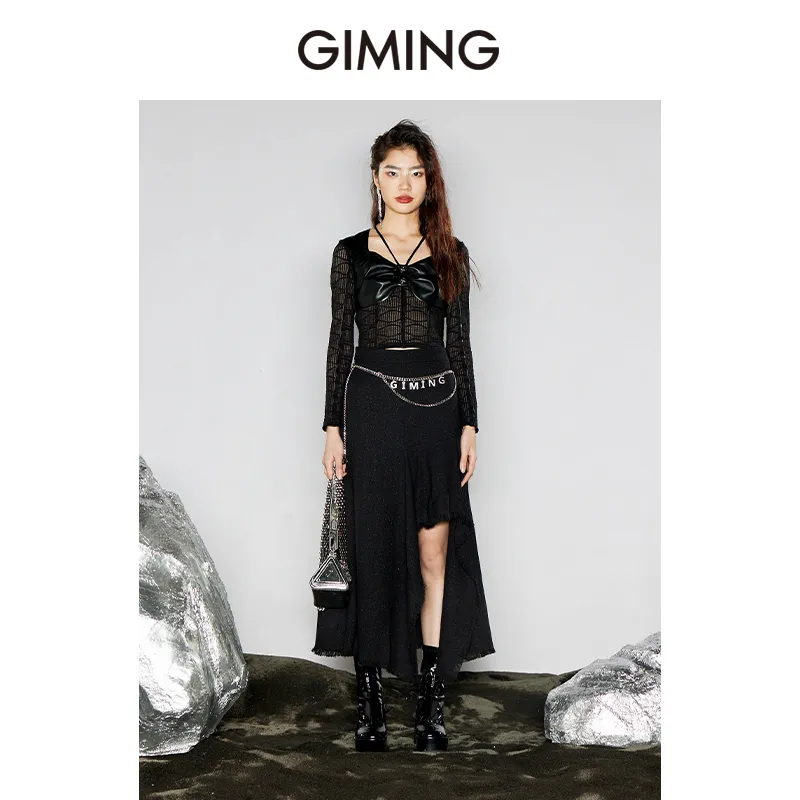 GIMING Crop Tops Women's Black-2