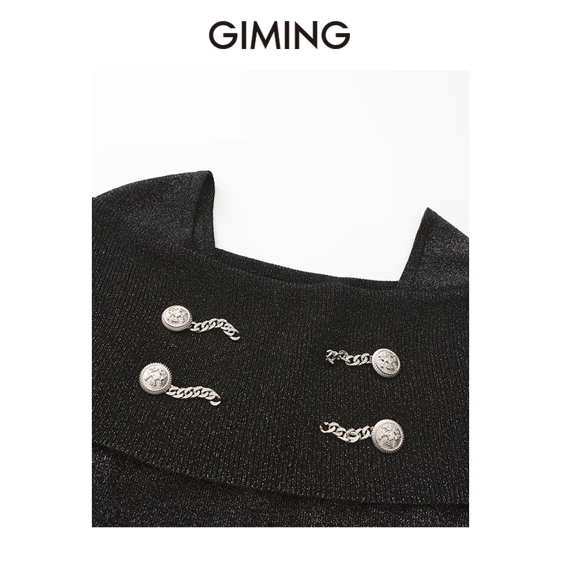 GIMING Crop Tops Women's Black-2