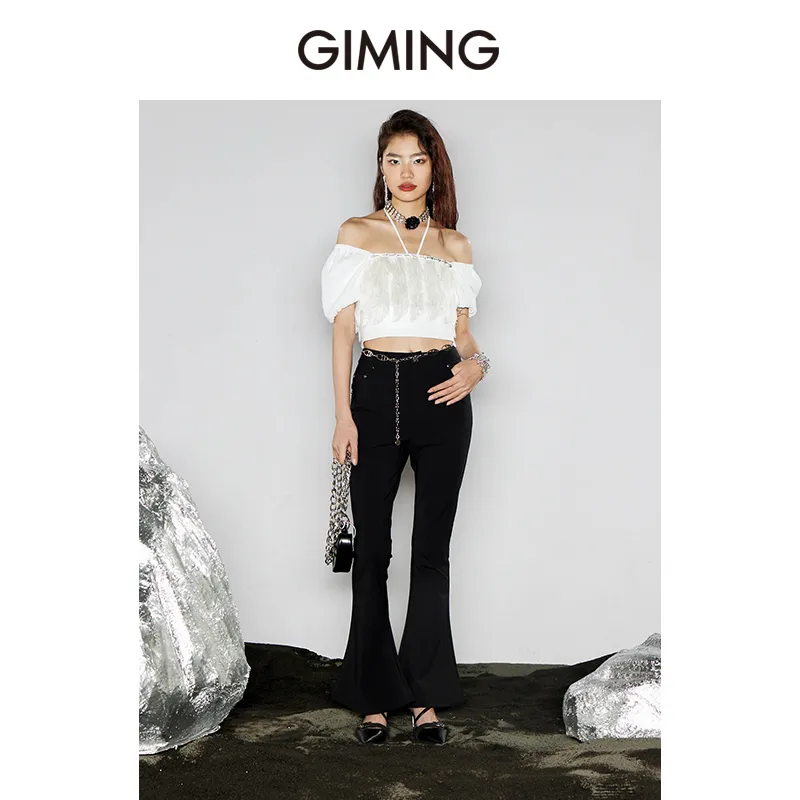 GIMING Casual Pants Women's Black-2