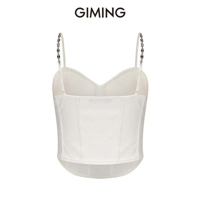 GIMING Strapless Tops Women's White-1