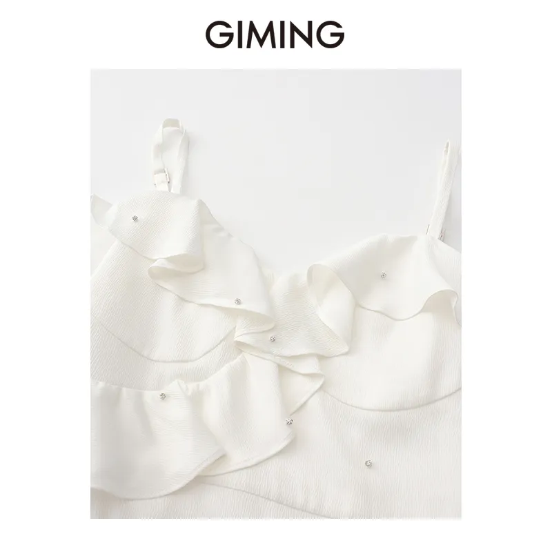 GIMING Slip Dresses Women's White-2