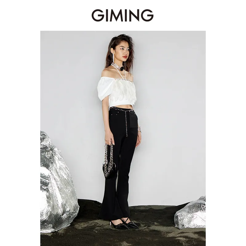 GIMING Casual Pants Women's Black-3