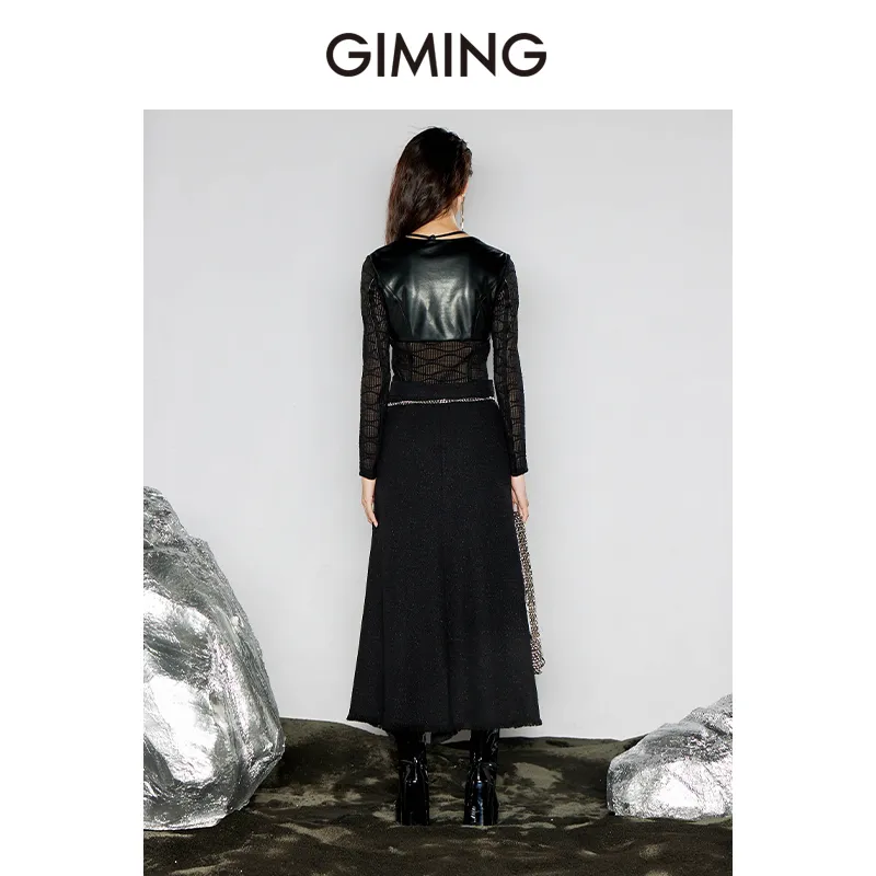 GIMING Crop Tops Women's Black-4